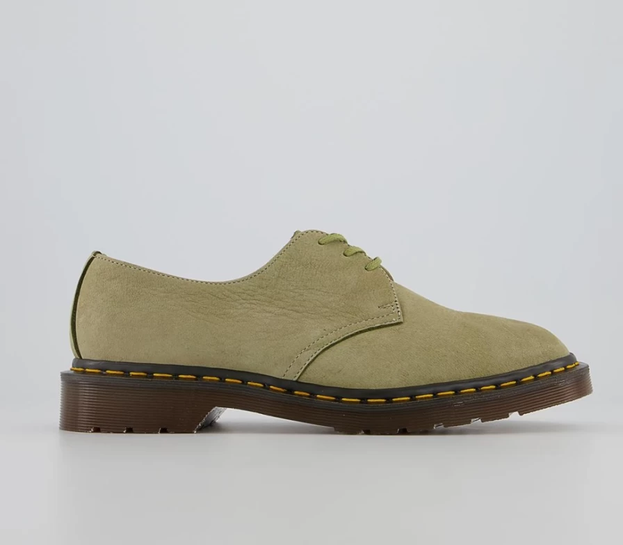 Dr. Martens 1461 3 Eye Men's Green Nubuck Leather Shoes Made In England
