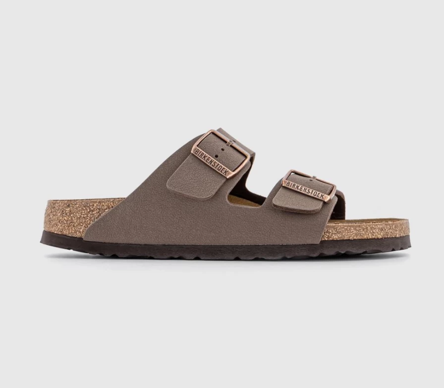 BIRKENSTOCK Arizona Two Strap Sandals for Men in Mocha Birko-Flor | Comfortable Leather Footbed Slides