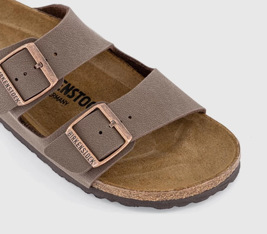 BIRKENSTOCK Arizona Two Strap Sandals for Men in Mocha Birko-Flor | Comfortable Leather Footbed Slides
