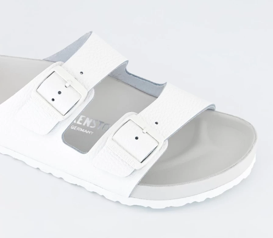 BIRKENSTOCK Arizona White Leather Sandals for Men | Exquisite Comfort Footwear