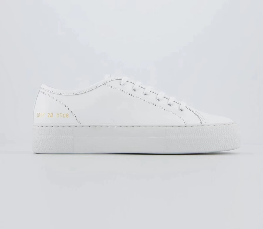 Common Projects Men's Tournament Low White Leather Sneakers