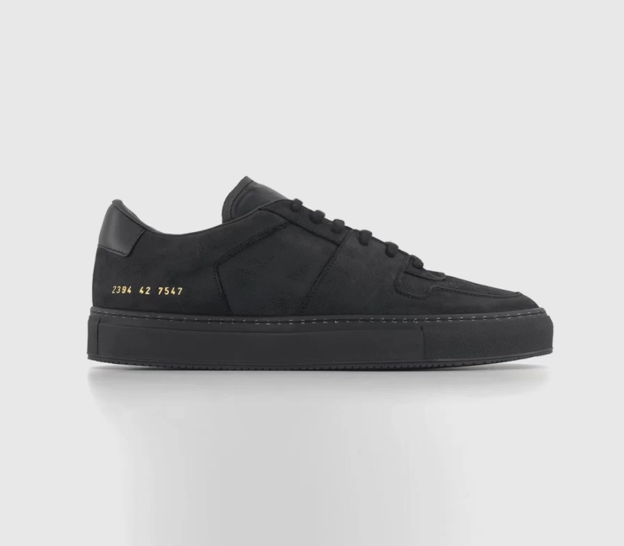 Common Projects Men's Black Nubuck Decades Low Top Sneakers