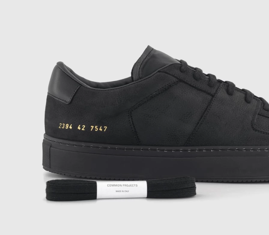 Common Projects Men's Black Nubuck Decades Low Top Sneakers