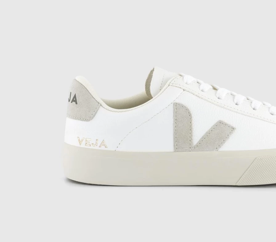VEJA Campo Men's White Natural Leather Trainers – Sustainable Sneakers