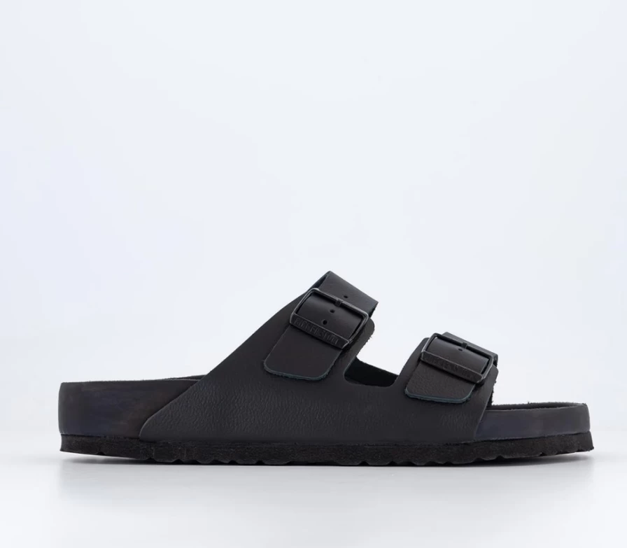 BIRKENSTOCK Arizona Black Leather Sandals for Men – Exquisite Comfort & Support