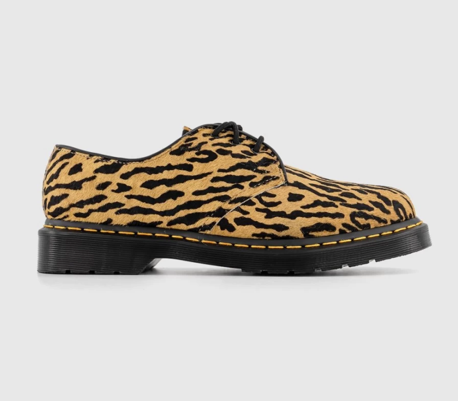 Dr. Martens 1461 Wacko Maria Men's Shoes in Camel Black Tiger Camo Hair On Leather