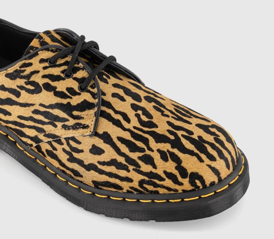Dr. Martens 1461 Wacko Maria Men's Shoes in Camel Black Tiger Camo Hair On Leather