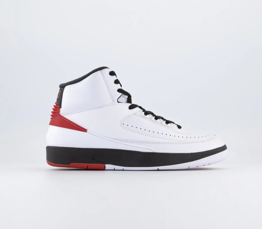 Jordan Air Jordan 2 Men's Trainers in White, Varsity Red & Black - Official Retro Basketball Shoes