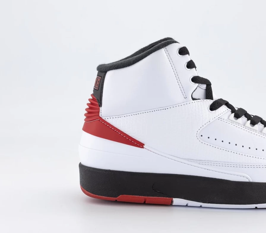 Jordan Air Jordan 2 Men's Trainers in White, Varsity Red & Black - Official Retro Basketball Shoes