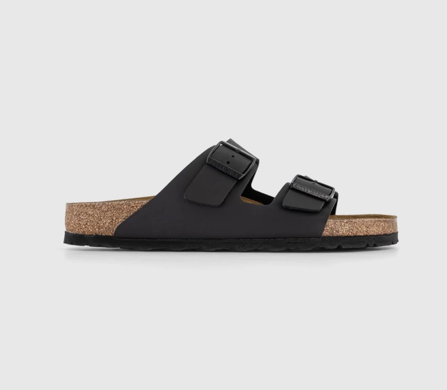 BIRKENSTOCK Arizona Two Strap Sandals for Men in Black - Comfortable Footbed & Adjustable Straps