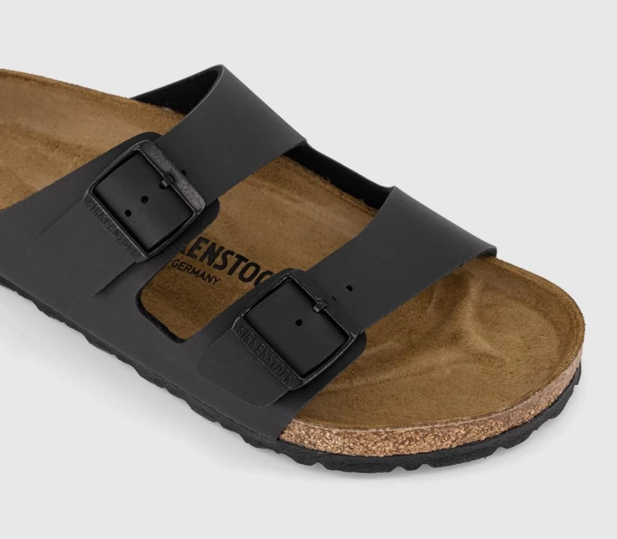 BIRKENSTOCK Arizona Two Strap Sandals for Men in Black - Comfortable Footbed & Adjustable Straps
