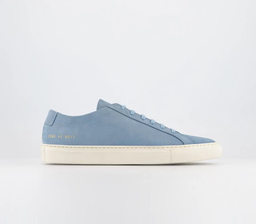 Common Projects Men's Achilles Low Nubuck Sneakers in Powder Blue