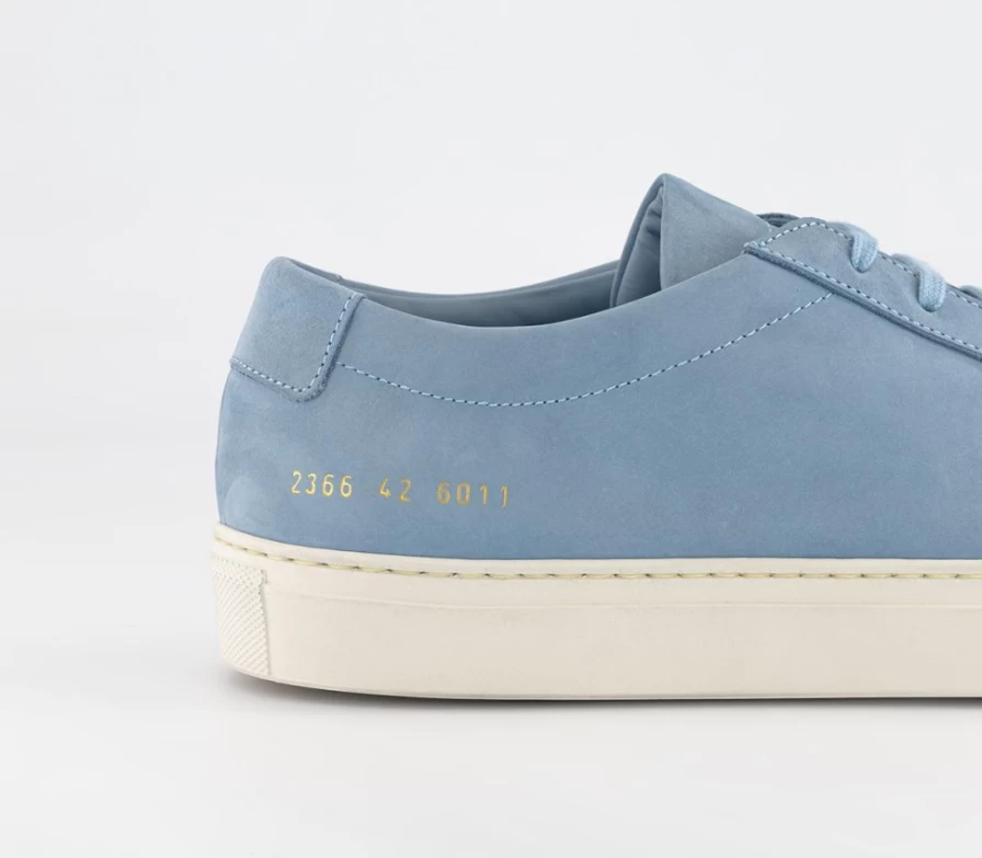 Common Projects Men's Achilles Low Nubuck Sneakers in Powder Blue