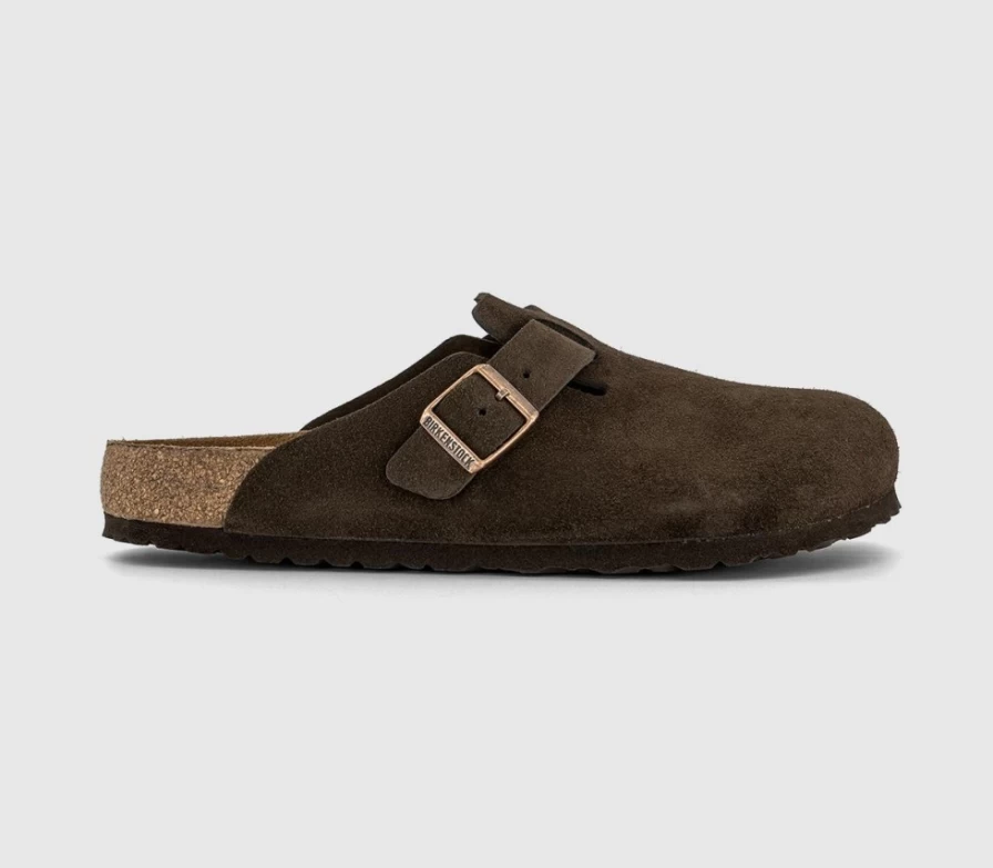 BIRKENSTOCK Boston Clogs for Men in Mocca - Soft Footbed Suede Leather Slip-On