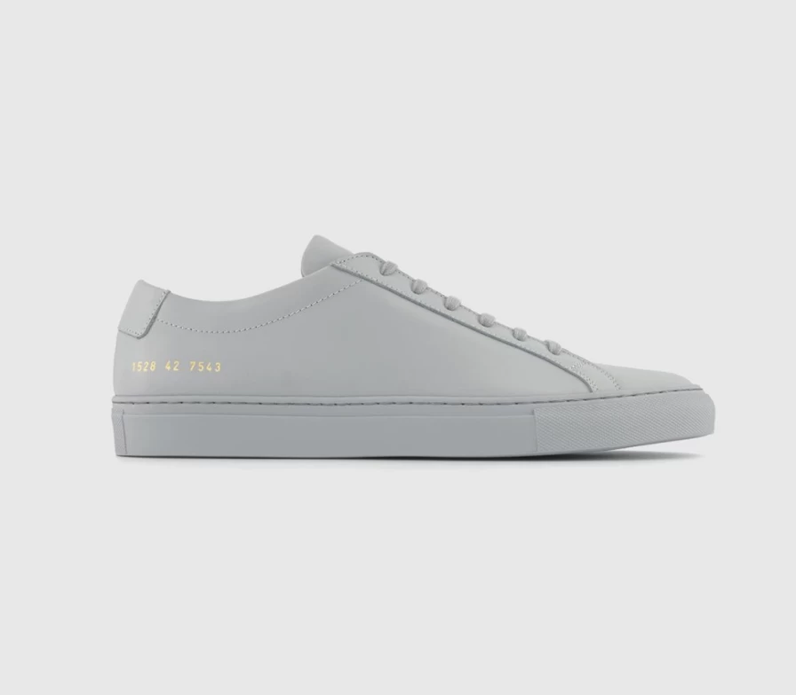 Common Projects Men's Achilles Low Top Sneakers in Light Grey Mono