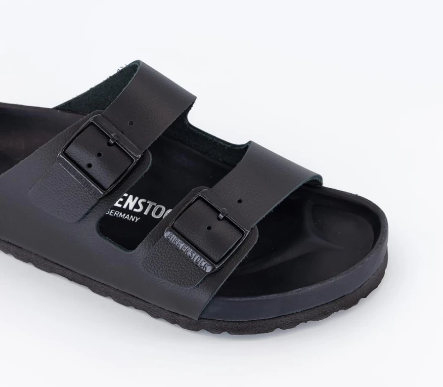 BIRKENSTOCK Arizona Black Leather Sandals for Men | Comfortable Footbed & Adjustable Straps