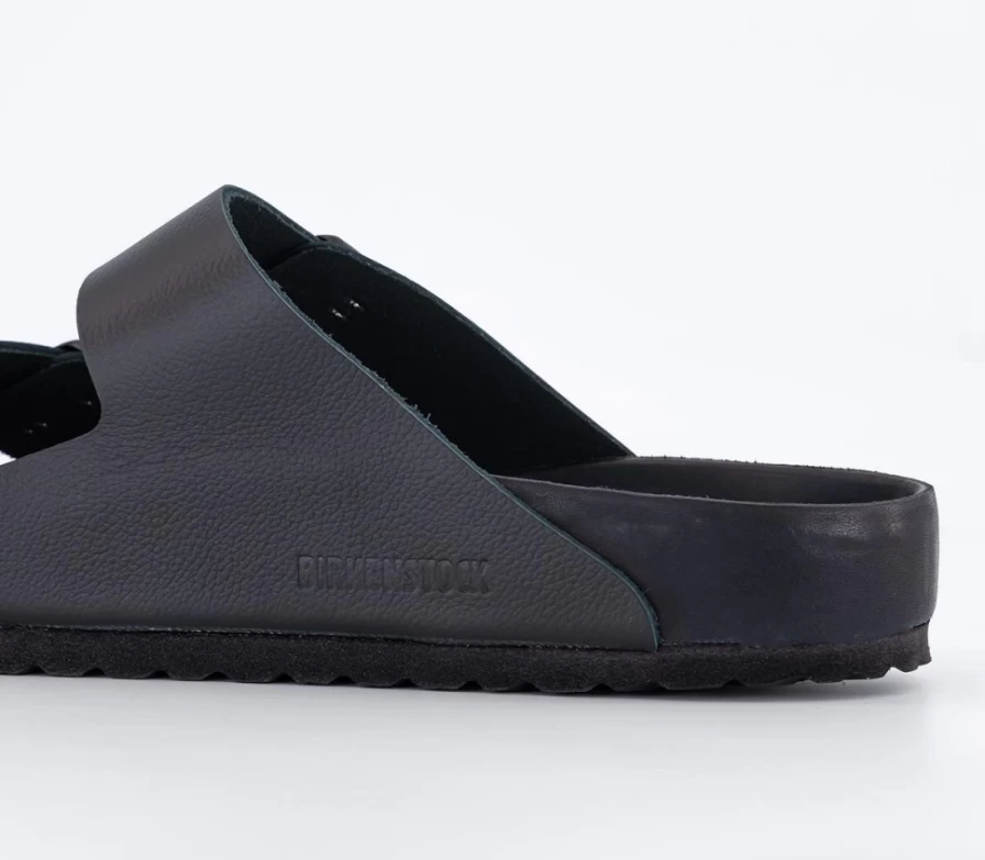 BIRKENSTOCK Arizona Black Leather Sandals for Men | Comfortable Footbed & Adjustable Straps