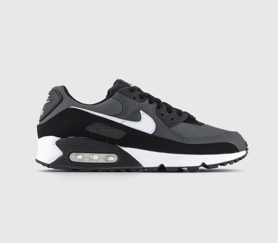 Nike Air Max 90 Women's Trainers in Black & White Leather - Stylish & Comfortable Running Shoes